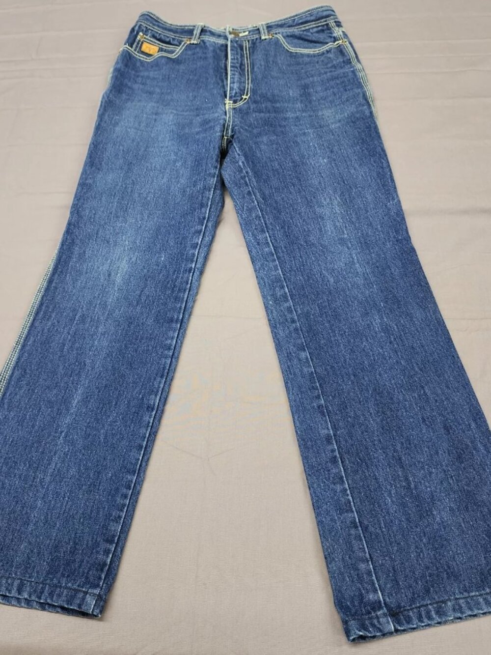 Sergio Valente Vintage Mens Jeans 30x29 Blue Denim Straight Leg Embroidered